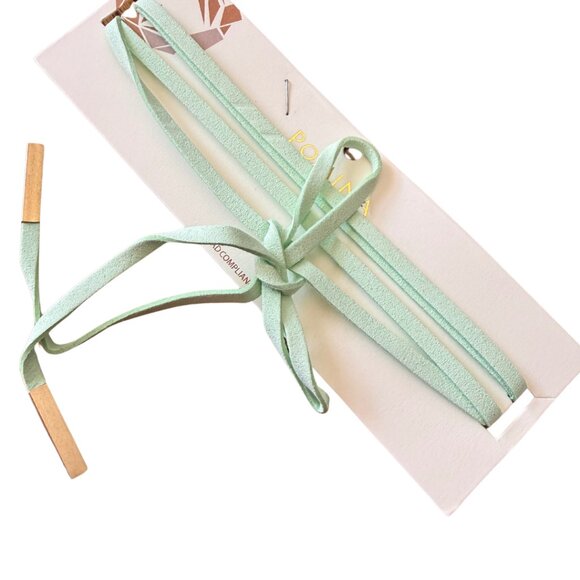 Pomina Women's Mint Green Wrap Choker Necklace Faux Suede - Picture 3 of 6